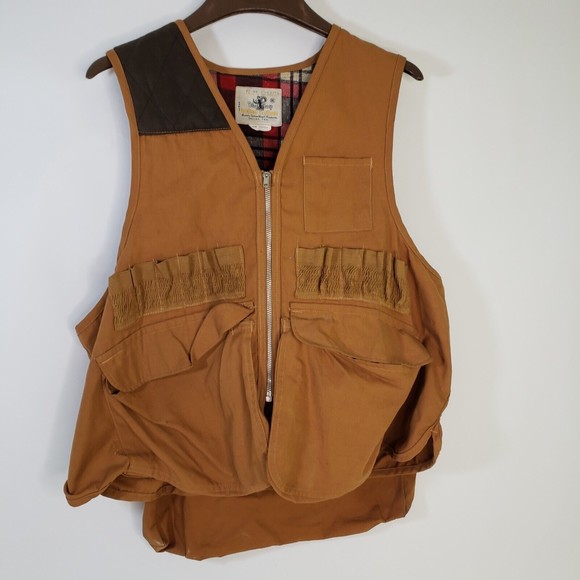 Vintage 60s 70s Black Sheep Bird Hunting Vest Game Pocket XL Japan 48" Chest - Picture 1 of 8